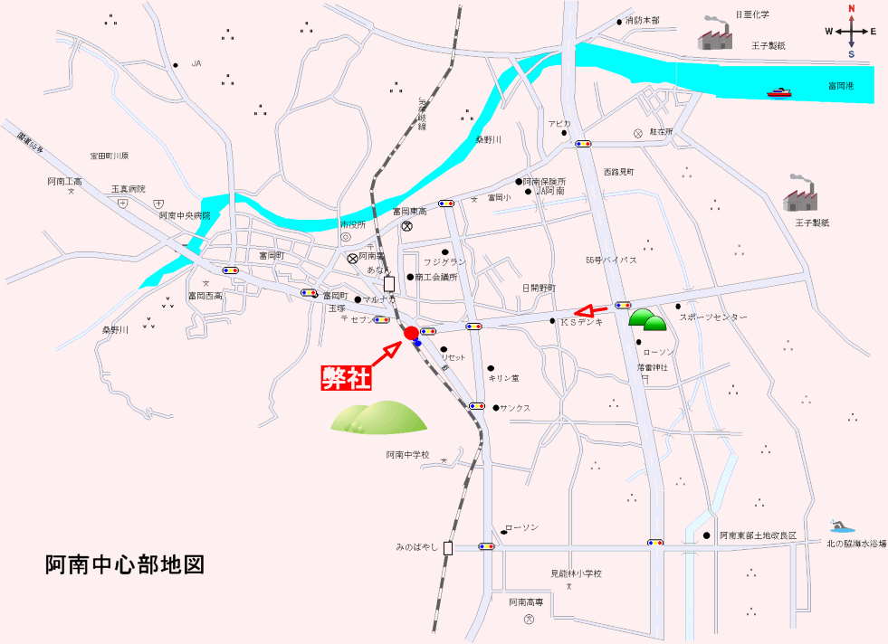 阿南市中心地図